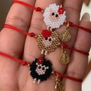 Pulseras  Hilo Rojo de Borreguitos en Delica Miyuki