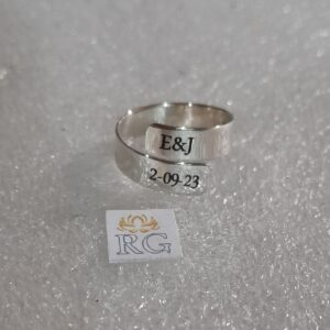 Anillo Ajustable Personalizado en Plata .950