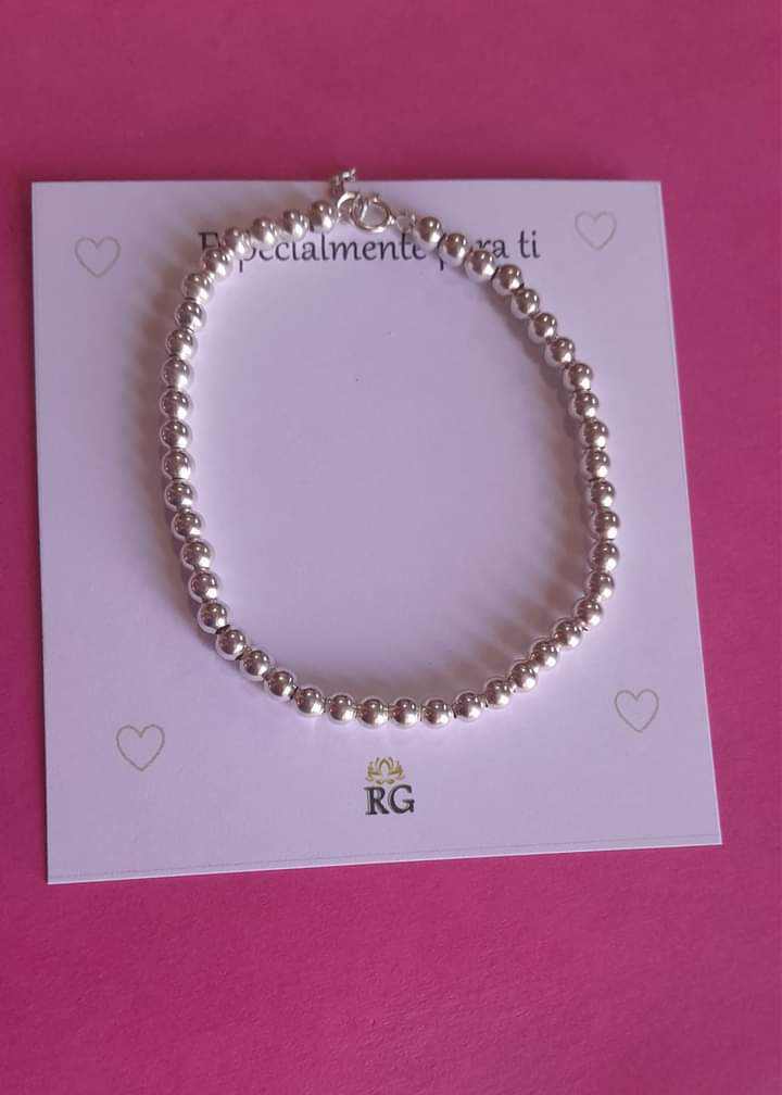 Pulsera o Collar en Bolas en Plata .925