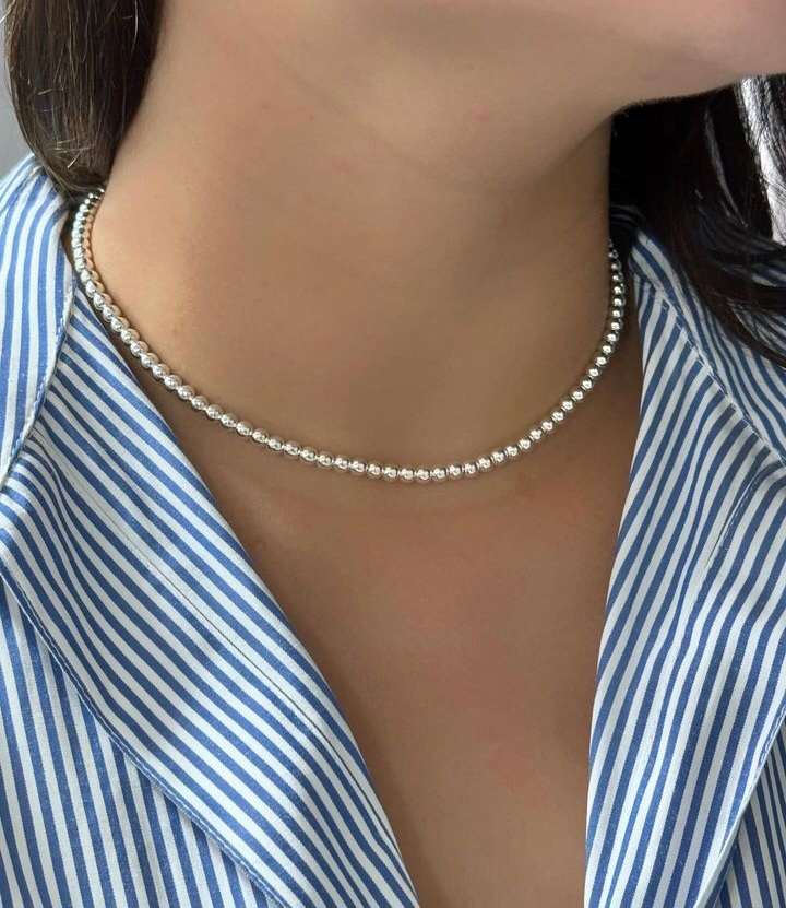 Pulsera o Collar en Bolas en Plata .925 - Imagen 2