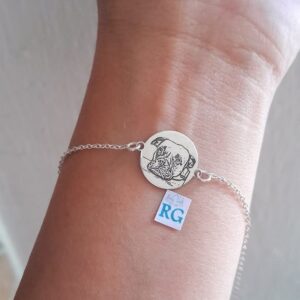 Pulsera Fotograbado Redondo en Plata .950
