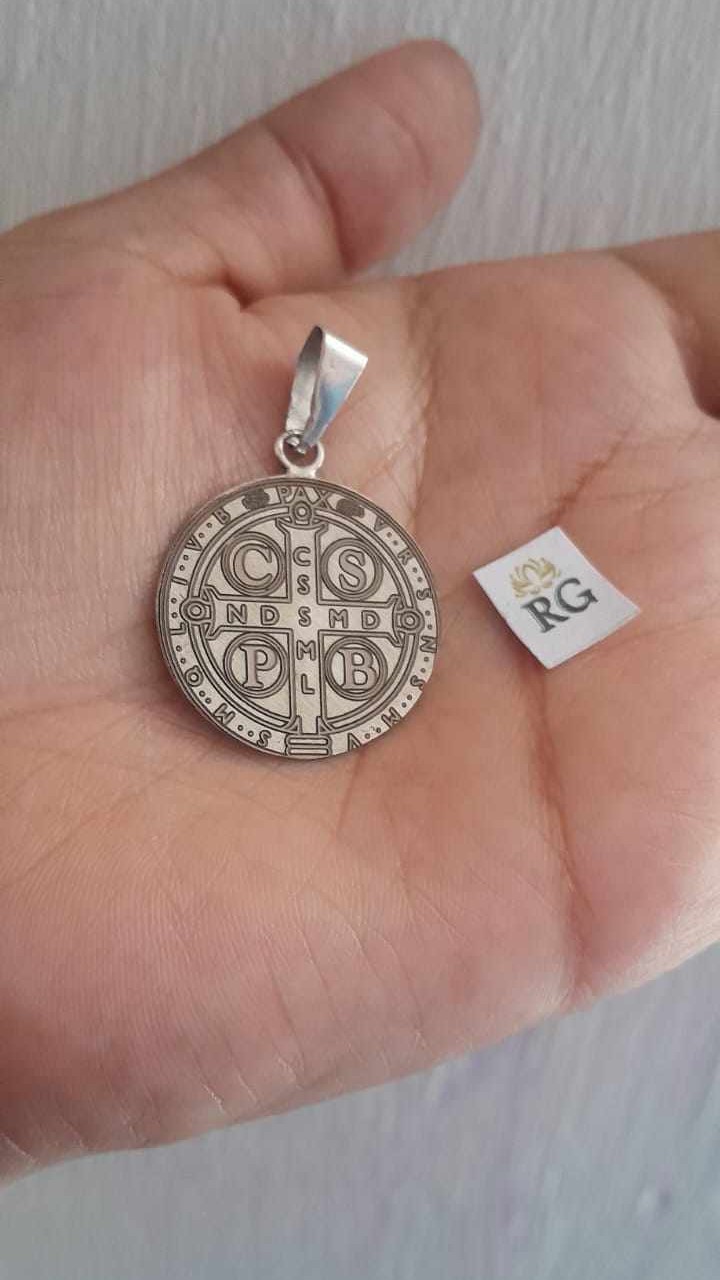 Dije de San Benito en Plata .950 - Imagen 2