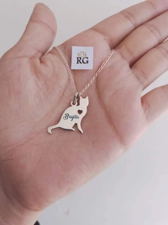 Collar Silueta de Mascota en Plata .950 - Imagen 2