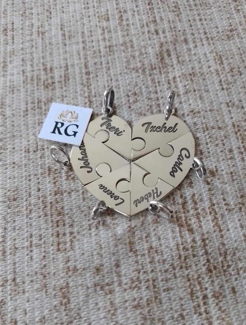 Collar de Corazón Rompecabezas en Plata .950 - Imagen 3