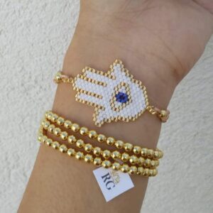 Pulsera Mano de Hamsa en Delicas Miyuki