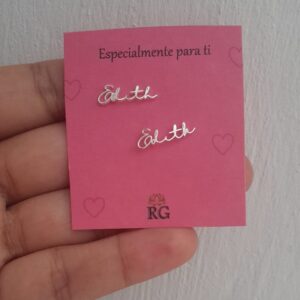 Aretes de Nombre Personalizado en Plata .950