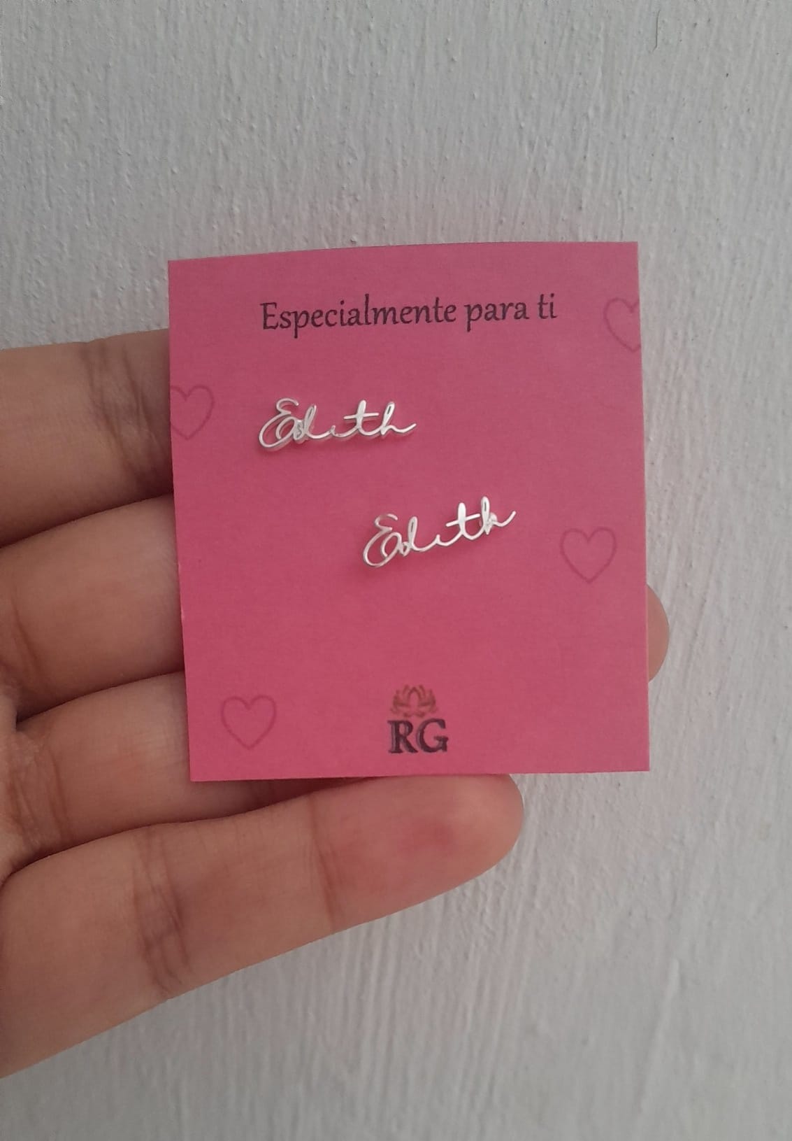 Aretes de Nombre Personalizado en Plata .950