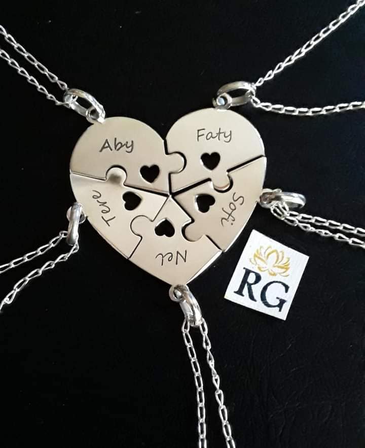 Collar de Corazón Rompecabezas en Plata .950