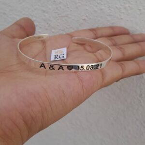 Pulsera lisa Personalizada en Plata .950