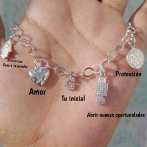 Pulsera o Collar Dijes de los Buenos Deseos 2026 en Plata .925