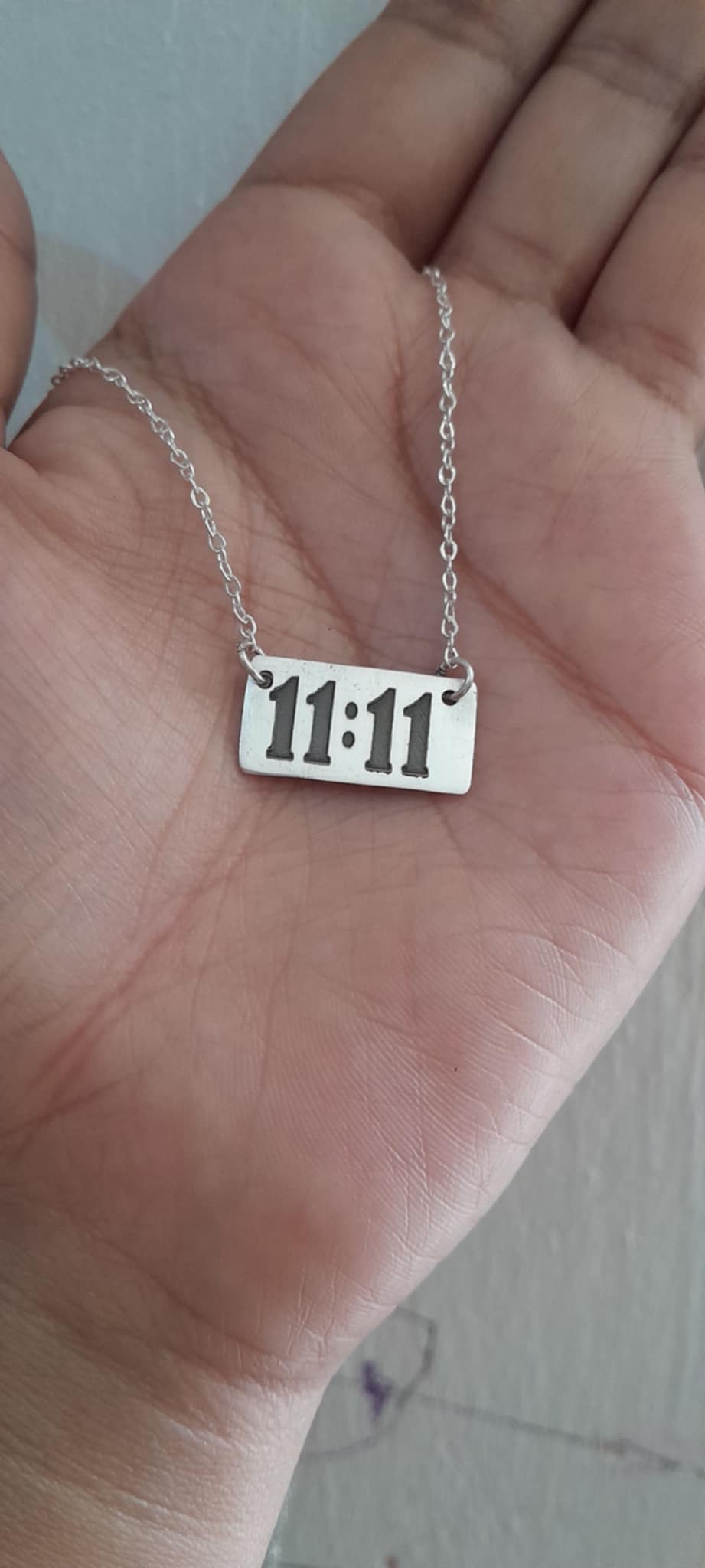 Collar de Placa "Números Espejos" en Plata .950