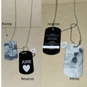 Llavero y Collar Fotograbado en Aluminio Anodizado
