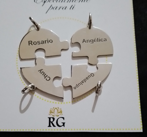 Collar de Corazón Rompecabezas en Plata .950 - Imagen 2