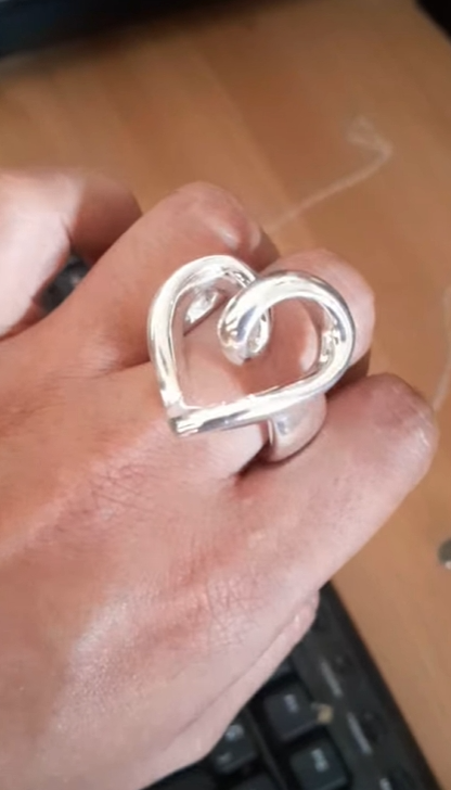 Anillo Chunky de Corazón en Plata .925