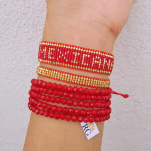 Set de Pulseras Personalizadas y Bordadas en Delicas Miyuki y Cristal
