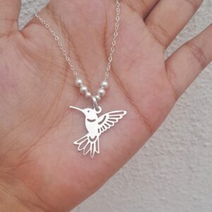Collar de Colibrí Calado en Plata .950