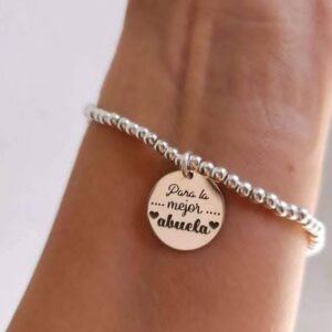 Pulsera de Bolitas con Dije Personalizado en Plata .950