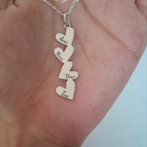 Collar de Corazones Personalizados en Plata .950