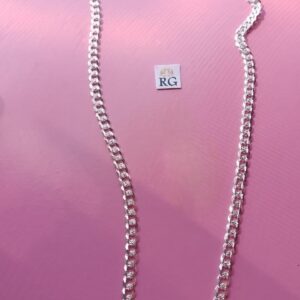 Cadena  Barbada Diamantada en Plata .925