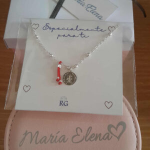 Kit Joyero de Viaje y Pulsera San Benito en Plata .950