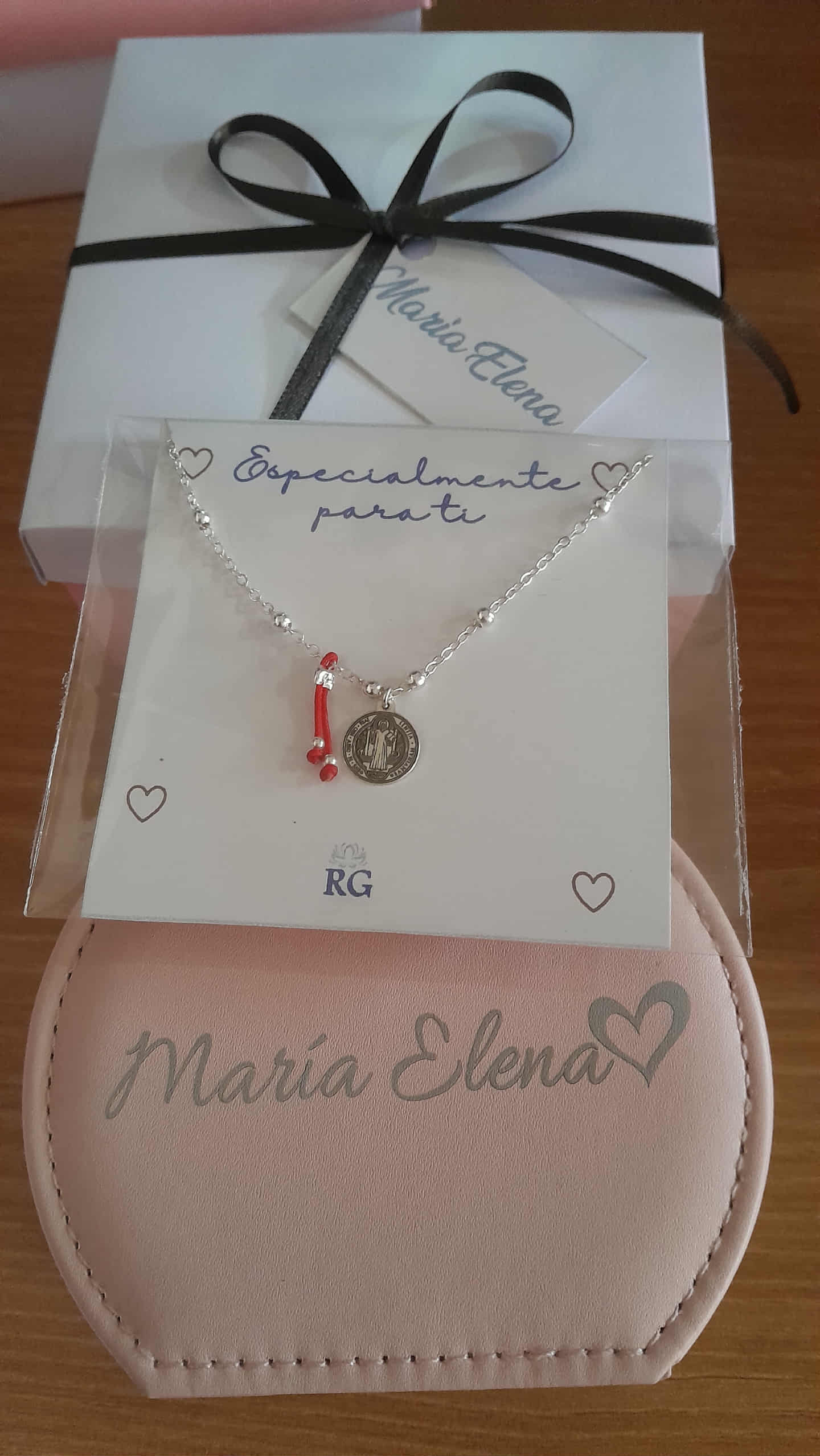 Kit Joyero de Viaje y Pulsera San Benito en Plata .950