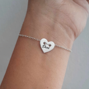 Pulsera de Corazón Personalizado en Plata .950