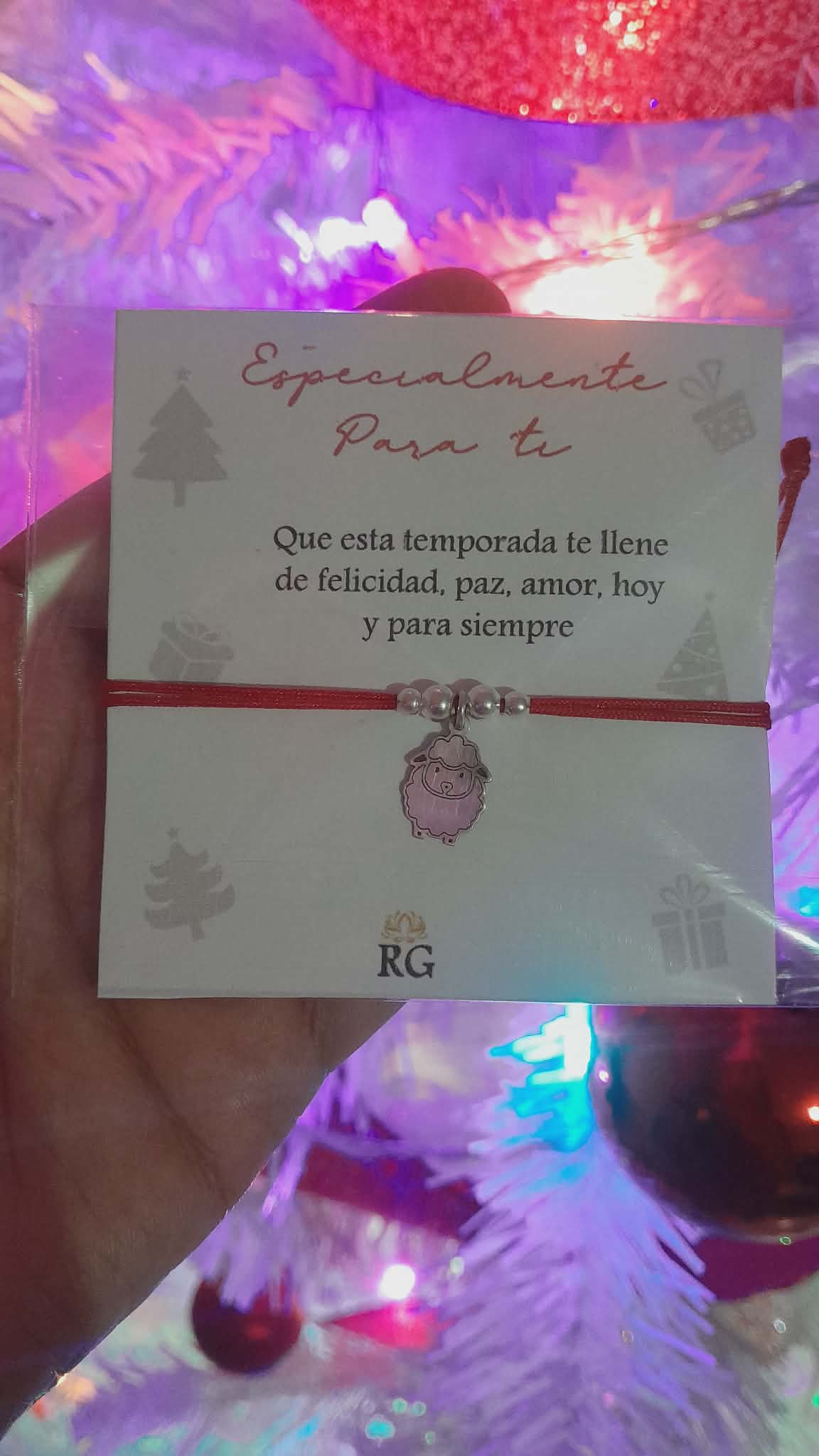 Pulsera de Borreguito en Plata .950 con Hilo Rojo