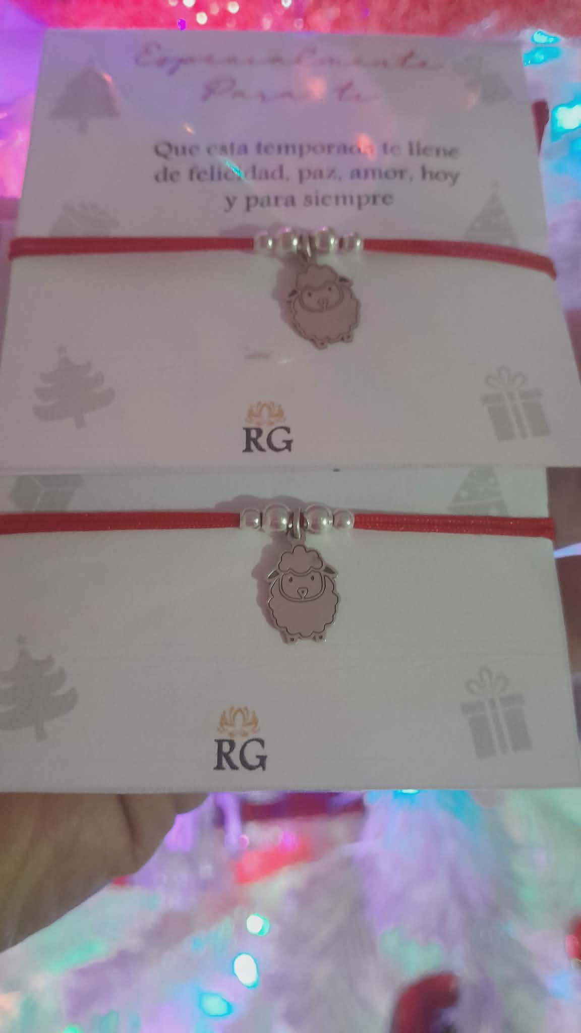 Pulsera de Borreguito en Plata .950 con Hilo Rojo - Imagen 2