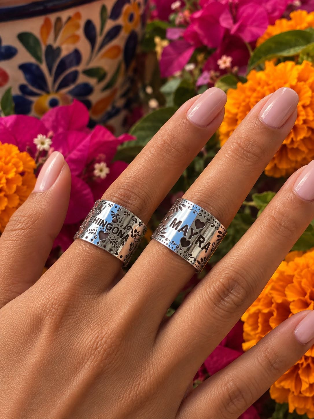 Anillo Papel Picado Personalizado en Plata .925